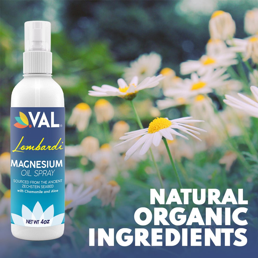 VAL Lombardi Magnesium Oil Spray with Chamomile and Aloe - Val Supplements
