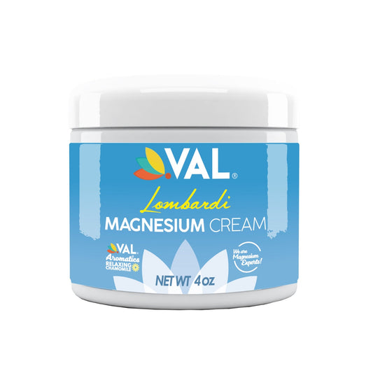 VAL Lombardi Transdermal Magnesium Cream Relaxing Chamomile - Natural Pain Relief with Moisturizing Organic Shea Butter - 4oz - Val Supplements